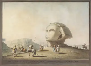 Colossal Head of the Sphinx of Giza, by Luigi Mayer, watercolor, 1800