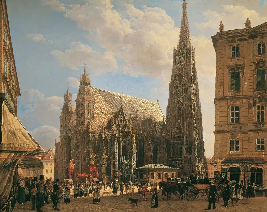 St. Stephen's Cathedral in Vienna (1832 version), by Rudolf von Alt, oil, 1832