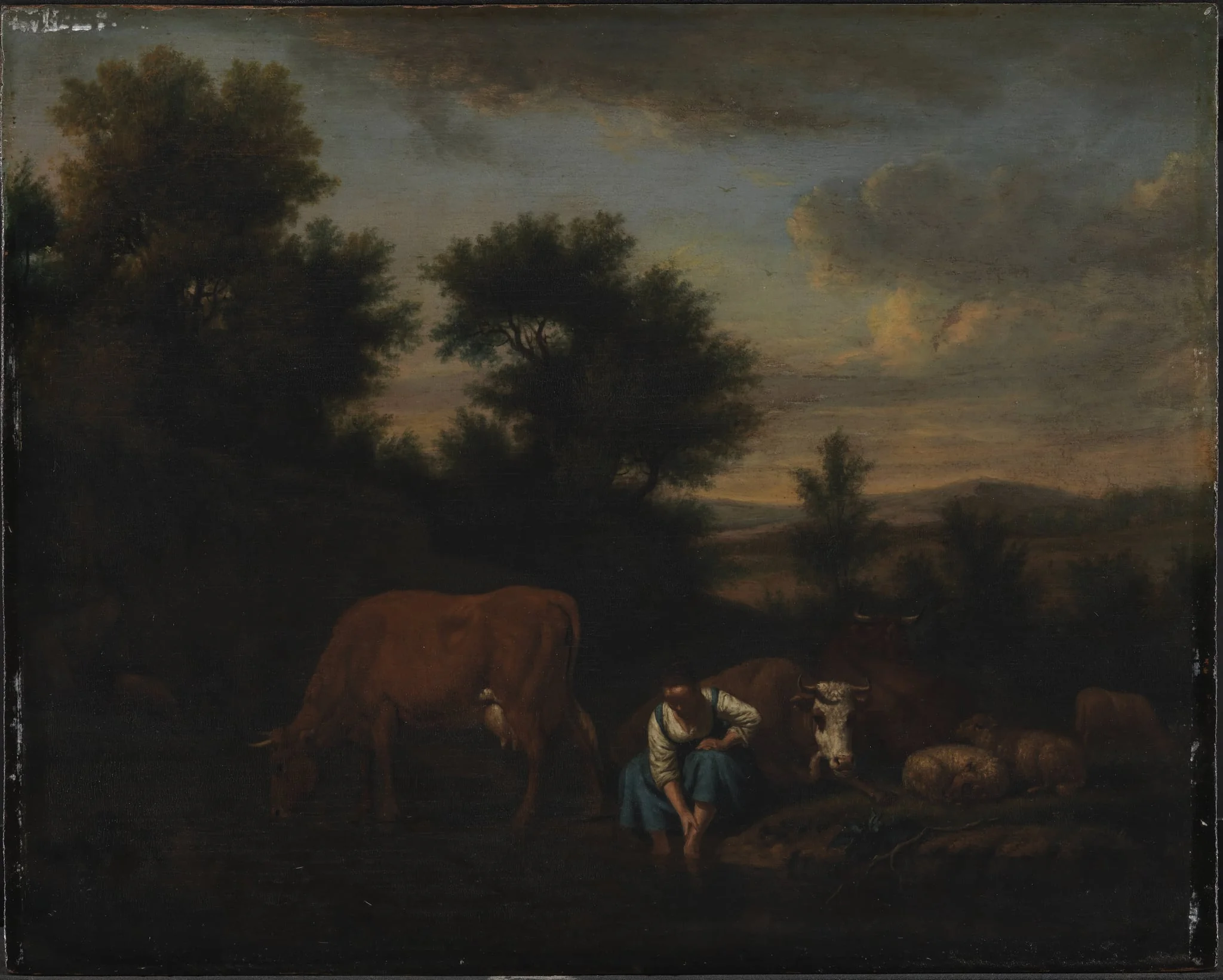 Shepherdess with Cattle, detail