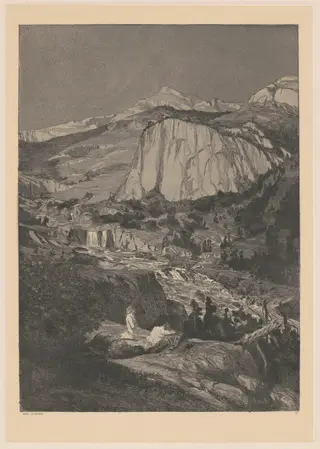 Moonlit Night (Mondnacht), by Max Klinger, ink, 1881