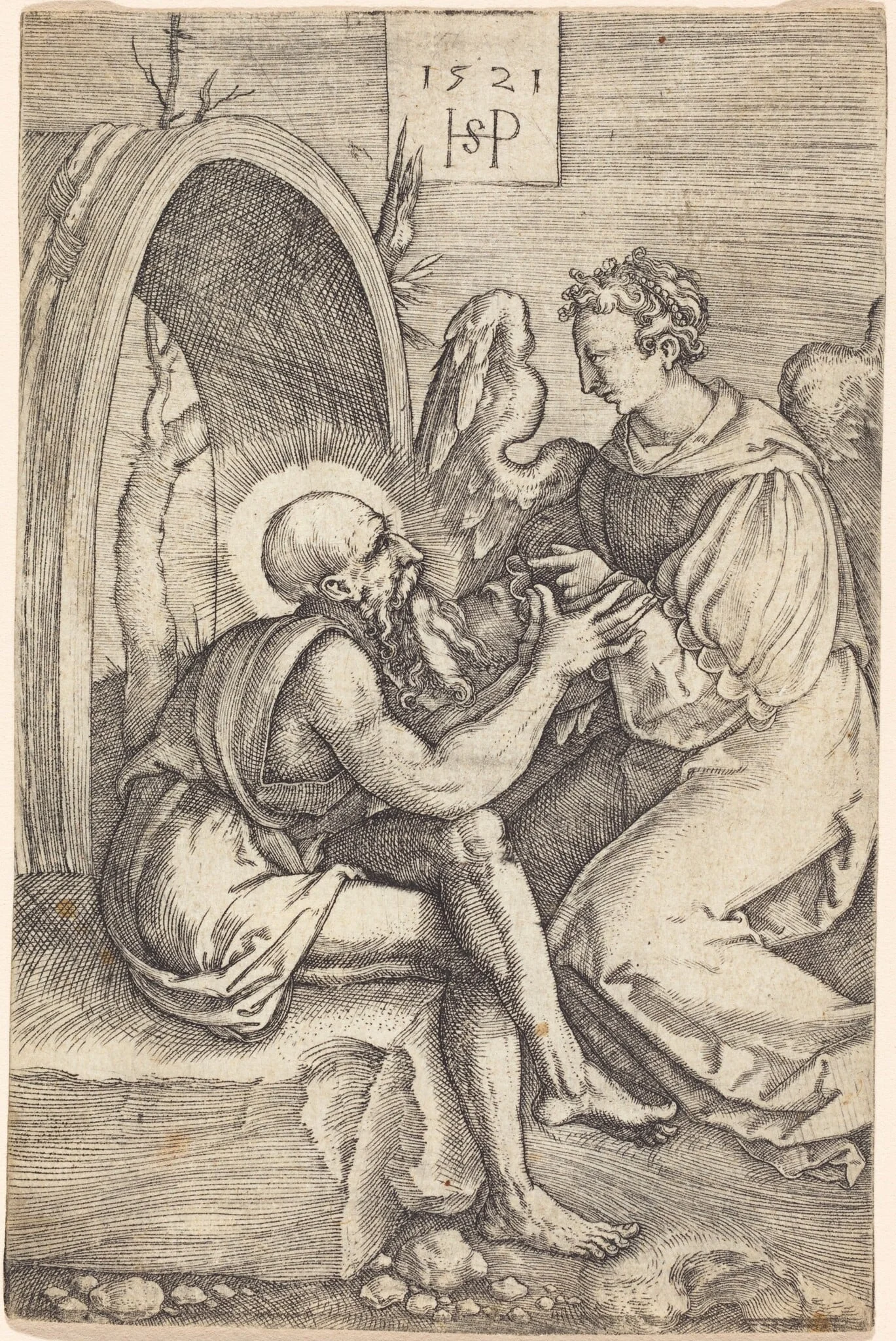 Saint Jerome with the Angel, detail