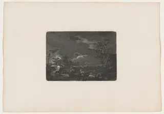 Night-Time Boat Ride, by Carl August Lebschée, ink, 1828