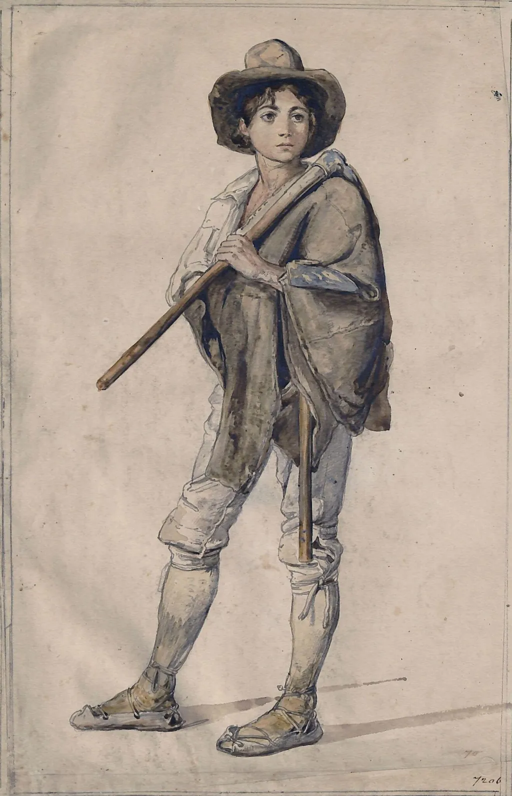 An Italian peasant boy, by Carl Friedrich Heinrich Werner, watercolor, 1830