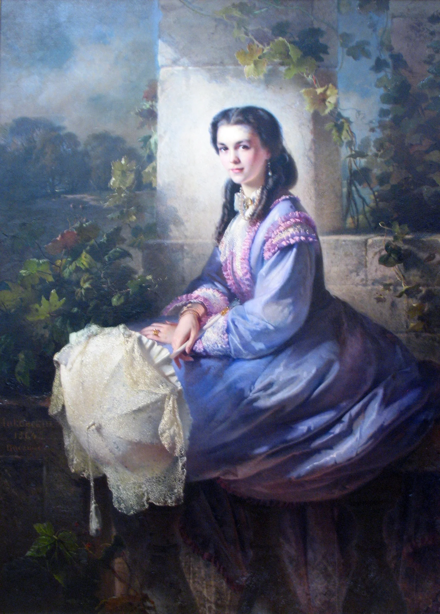 Portrait of S.L. Stroganova, detail