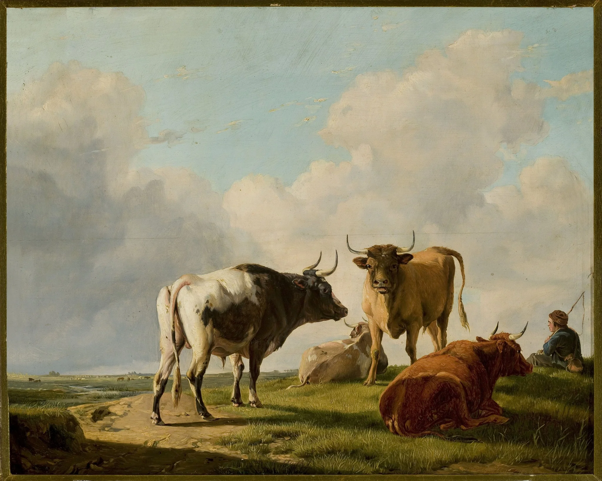 Cows in the pasture, detail
