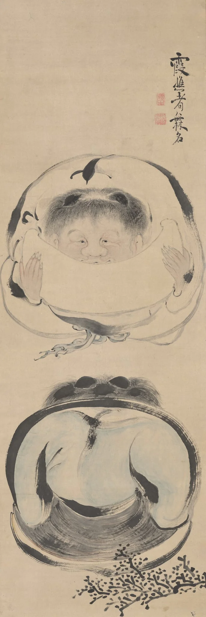 Hanshan and Shide, detail