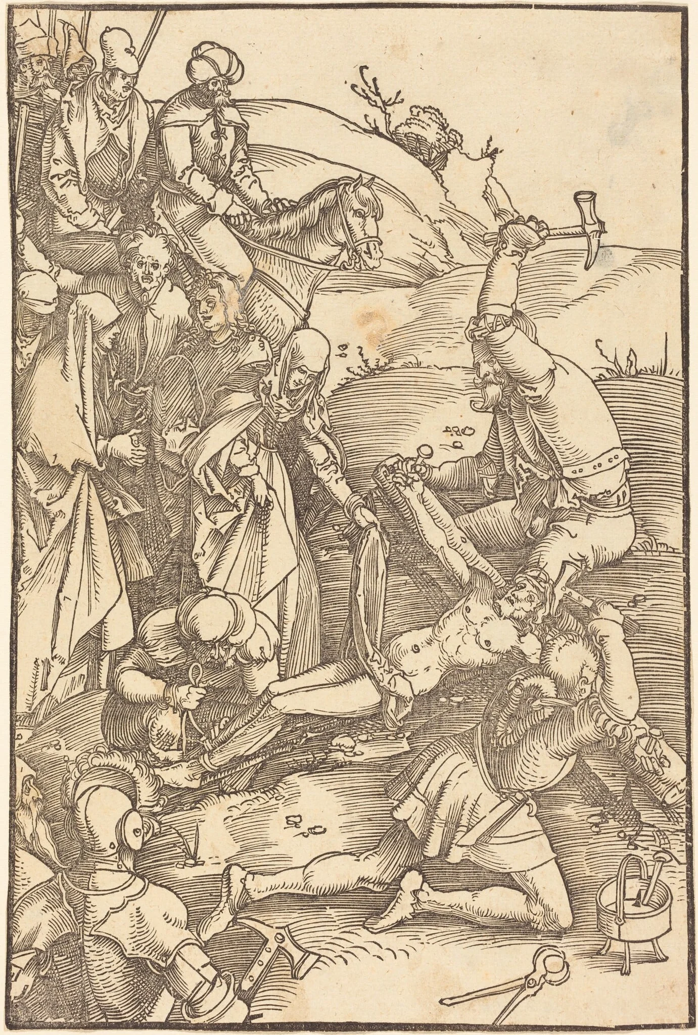 Christ Nailed to the Cross, detail