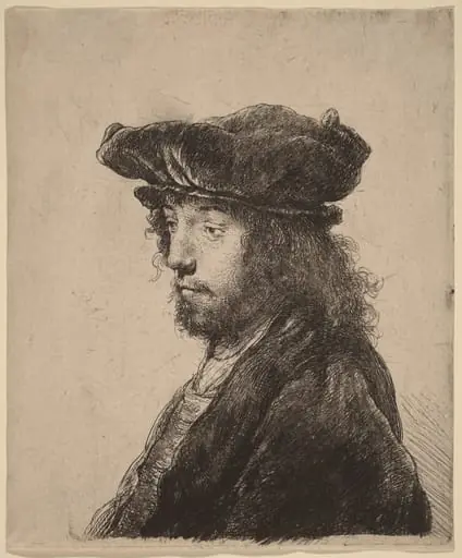 The Fourth Oriental Head, by Rembrandt, ink, 1635