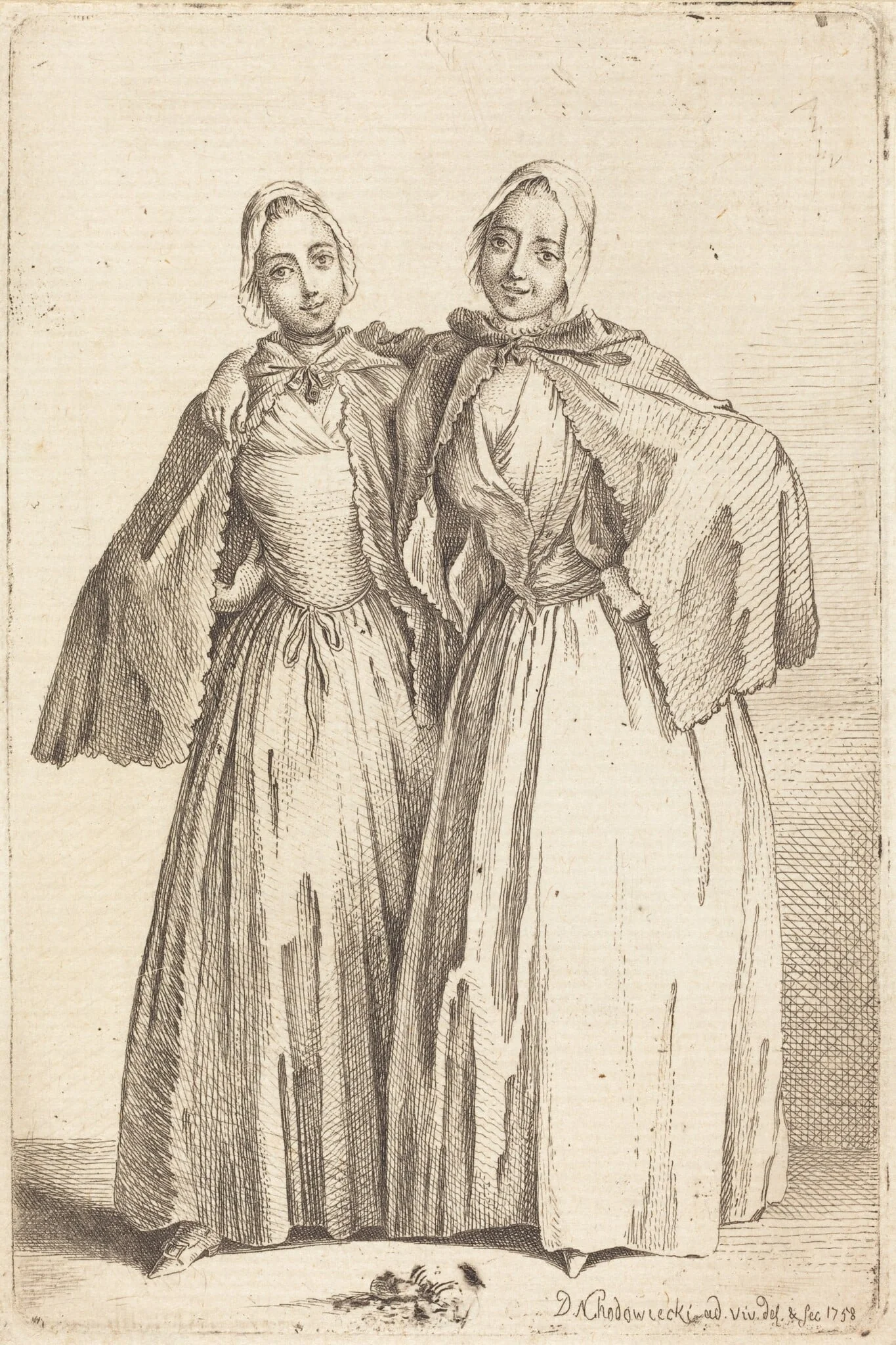 Two Standing Ladies (Demoiselles Quantin), detail