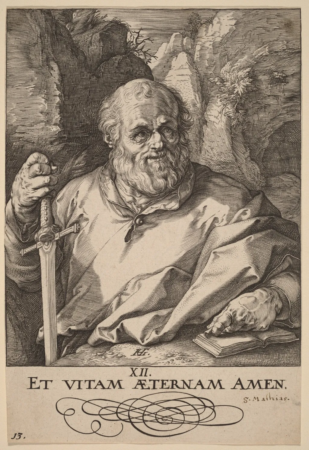 Saint Matthias, by Hendrick Goltzius, ink, 1589