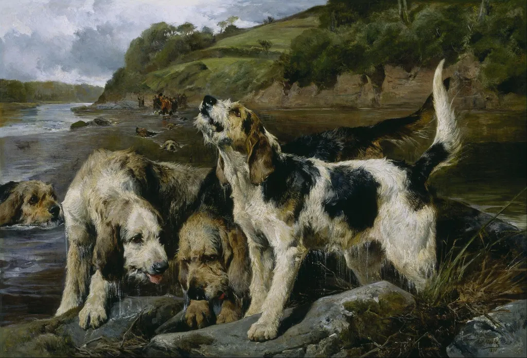 Otter Hunting ("On the Scent"), by John Sargeant Noble, oil, 1891