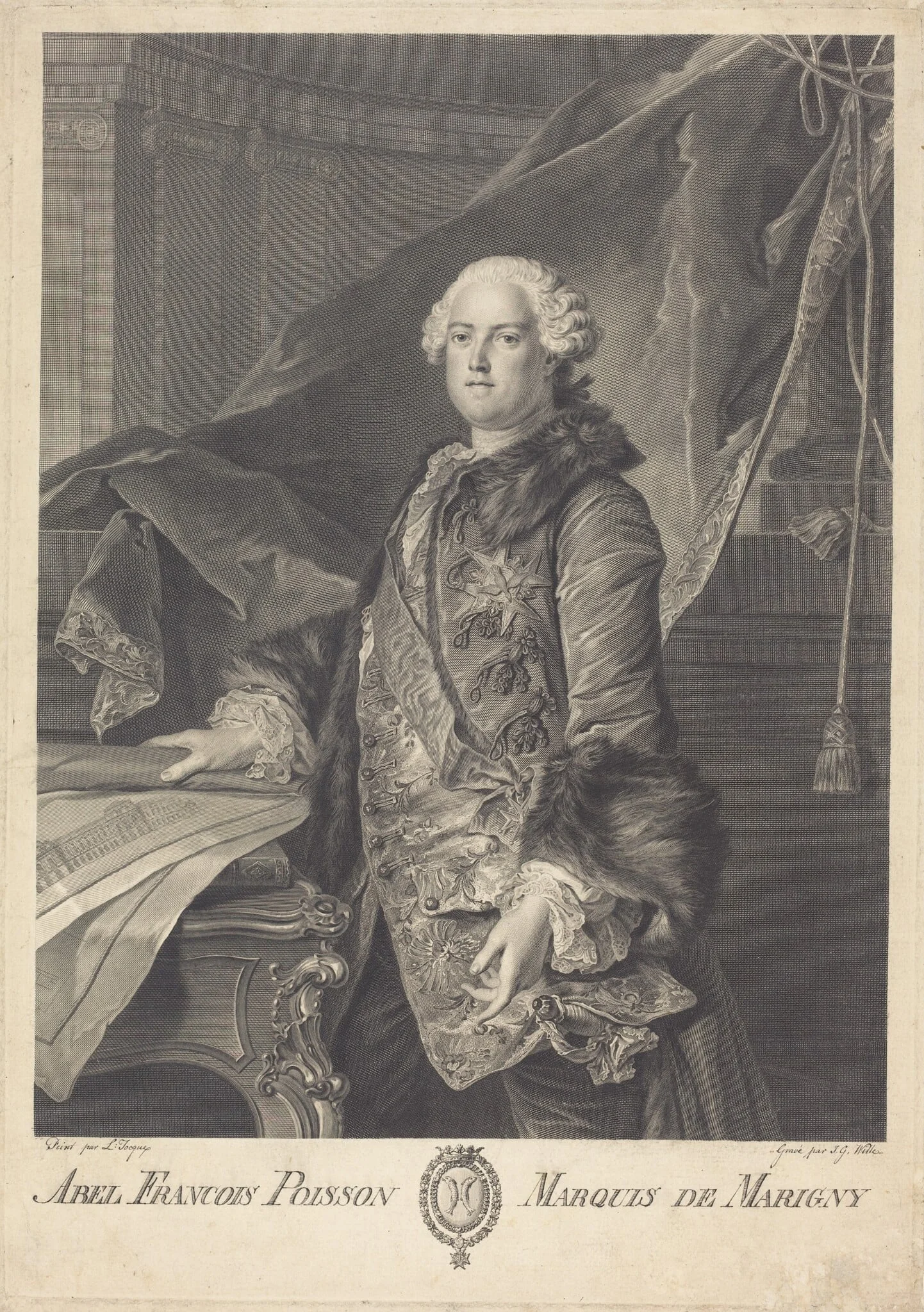 Abel Francois Poisson, Marquis de Marigny, detail
