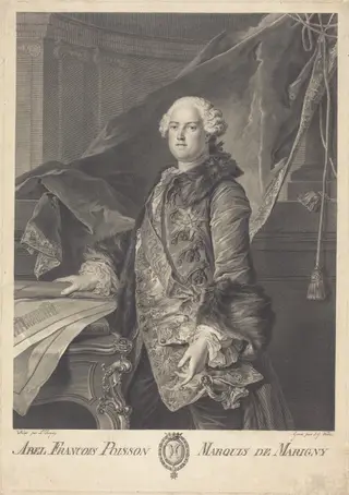 Abel Francois Poisson, Marquis de Marigny, by Johann Georg Wille, ink, 1762