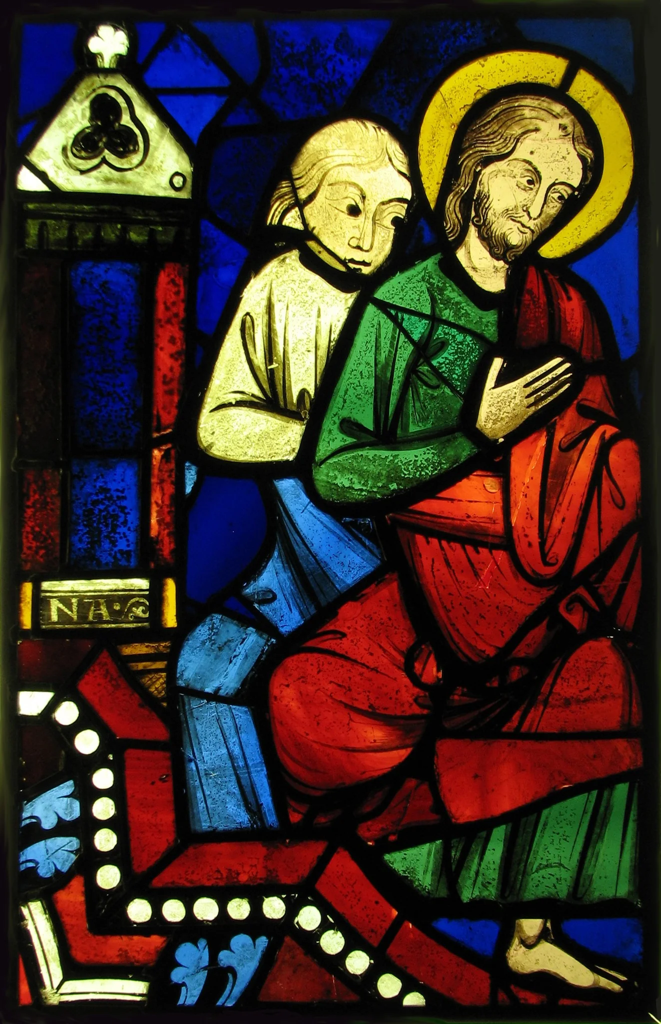Two Seated Apostles from a Pentecost Scene, detail