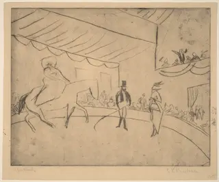 Hippodrome, by Ernst Ludwig Kirchner, ink, 1910