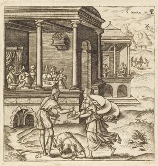 John the Baptist Beheaded, by Léonard Gaultier, ink, 1578