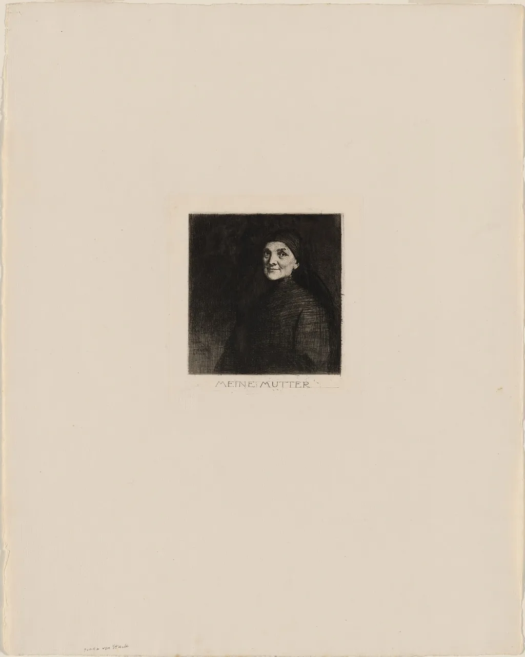 Meine Mutter (My Mother), by Franz von Stuck, ink, 1890