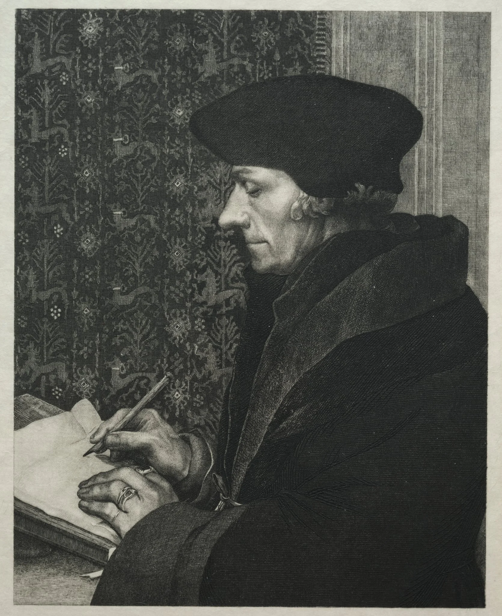 Erasmus, after Holbein, detail