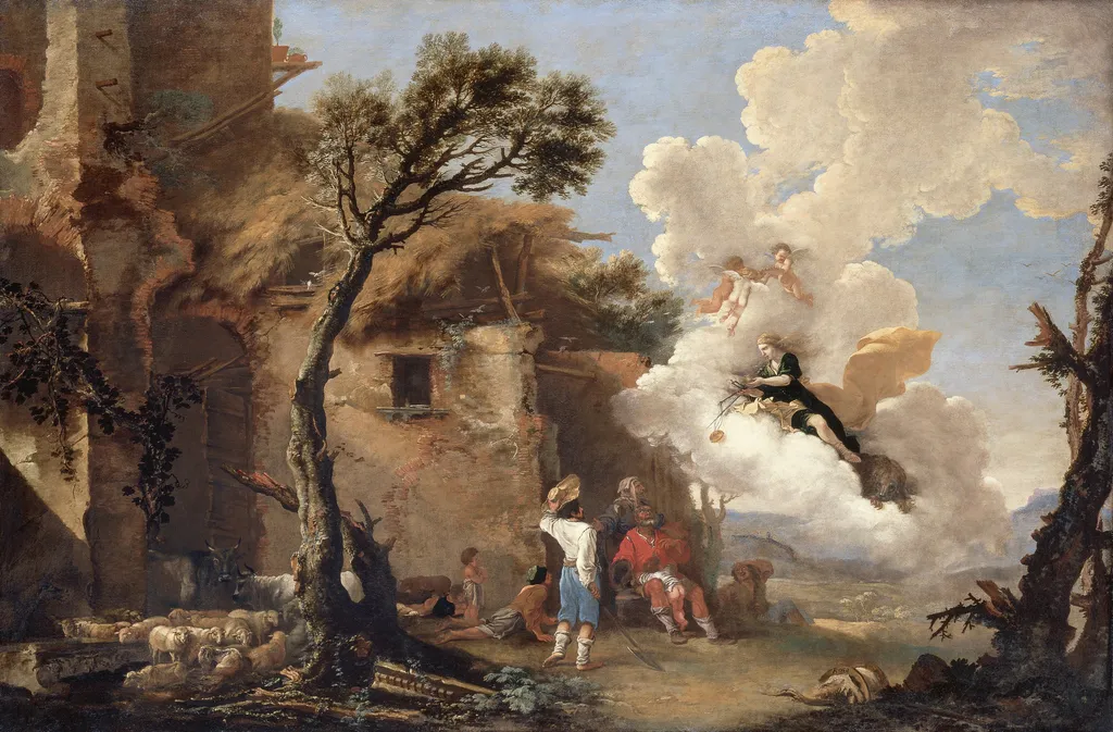 Return of Astrea, by Salvator Rosa, oil, 1601