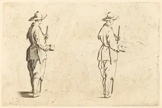 Peasant with a Cup, by Jacques Callot, ink, 1622