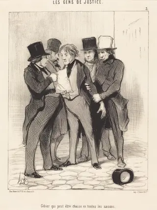 Gibier qui peut être chassé en toutes les saisons, by Honoré Daumier, ink, 1845