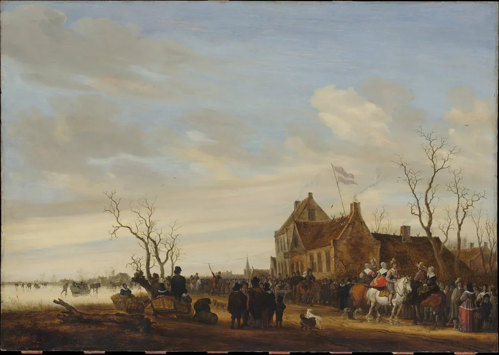 Drawing the Eel, by Salomon van Ruysdael, oil, 1650