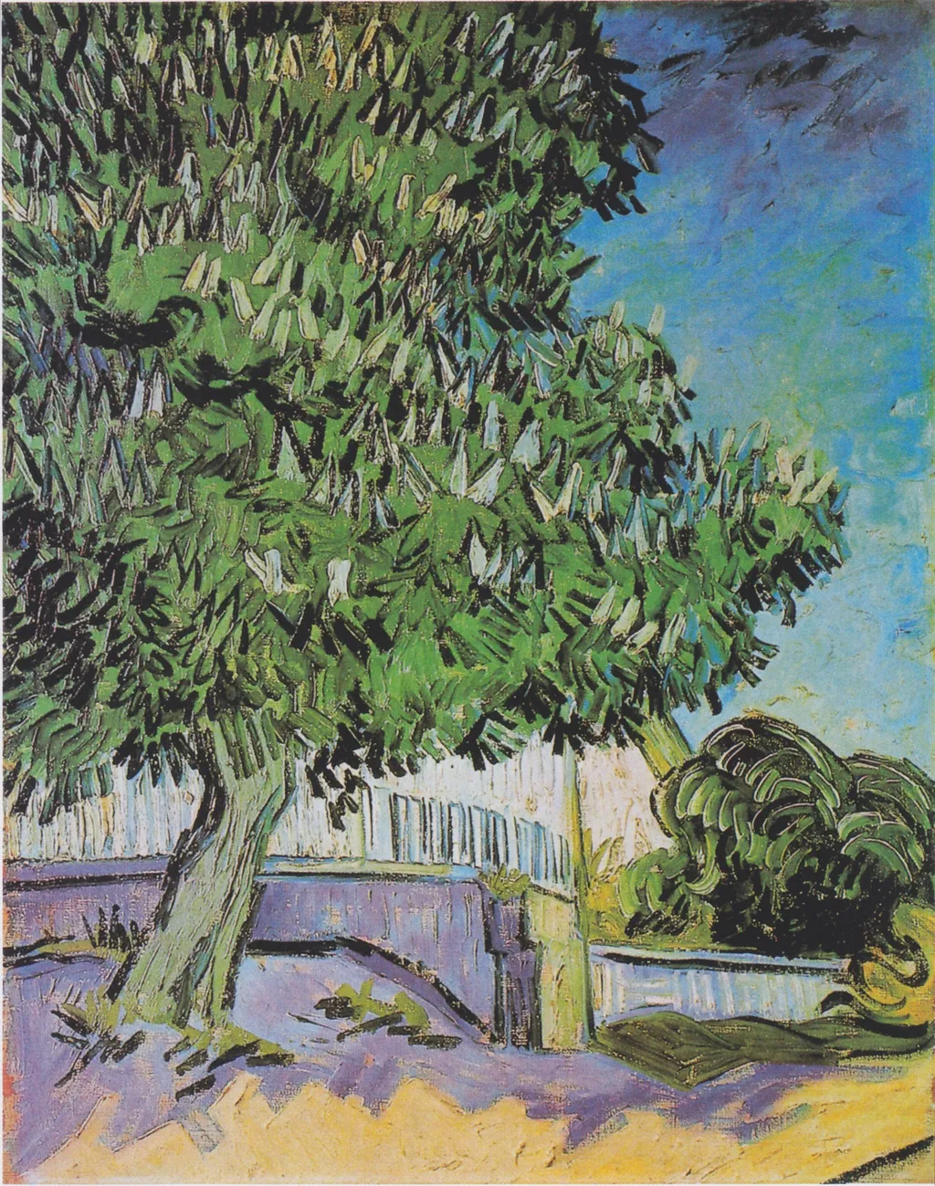 Blossoming chestnut trees, by Vincent van Gogh, oil, 1890