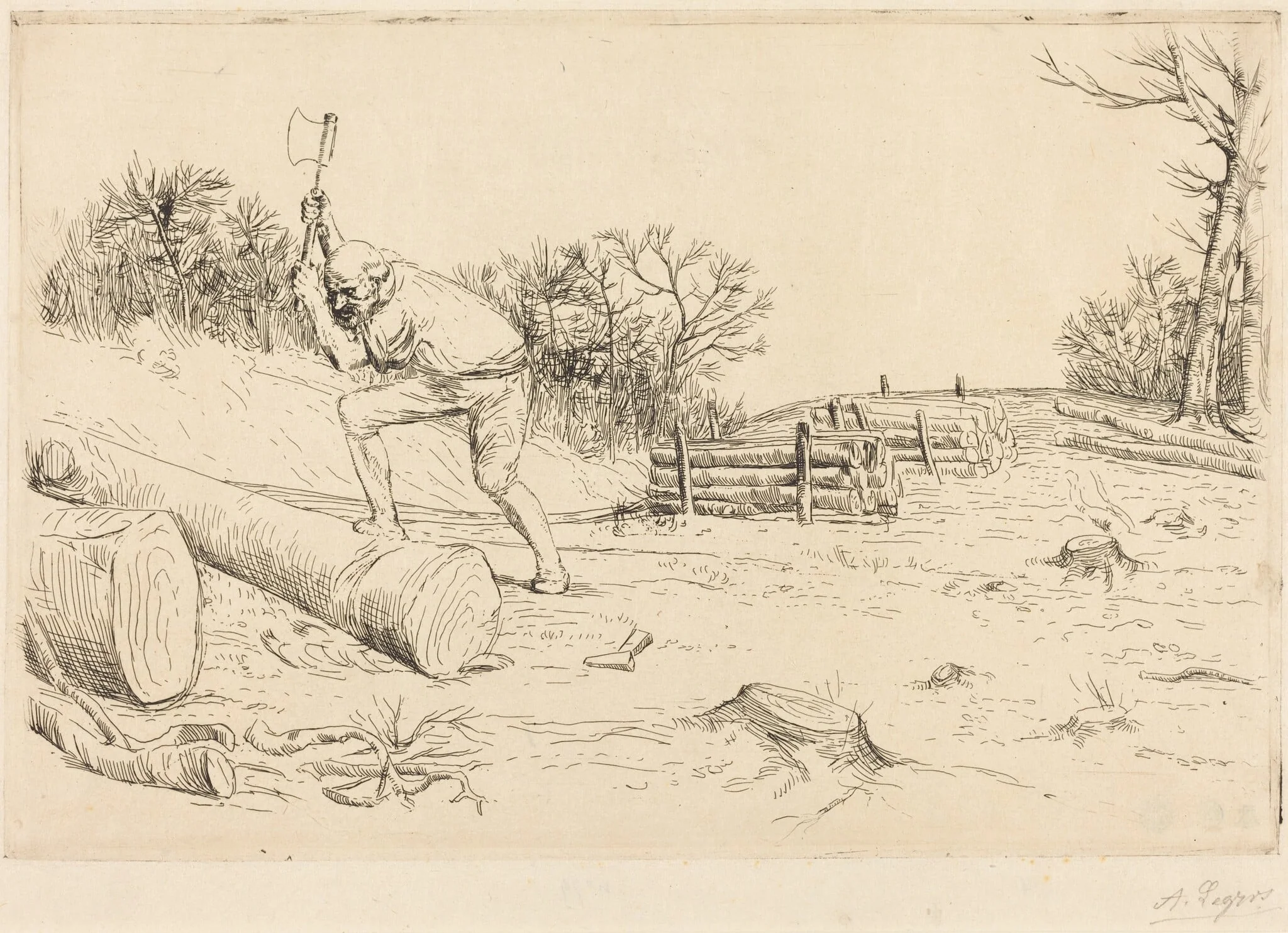 Woodcutter (Le bucheron), detail