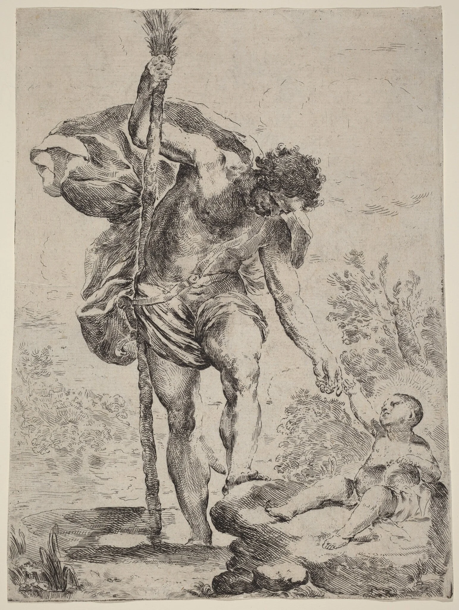 Saint Christopher Giving His Hand to the Infant Jesus, detail