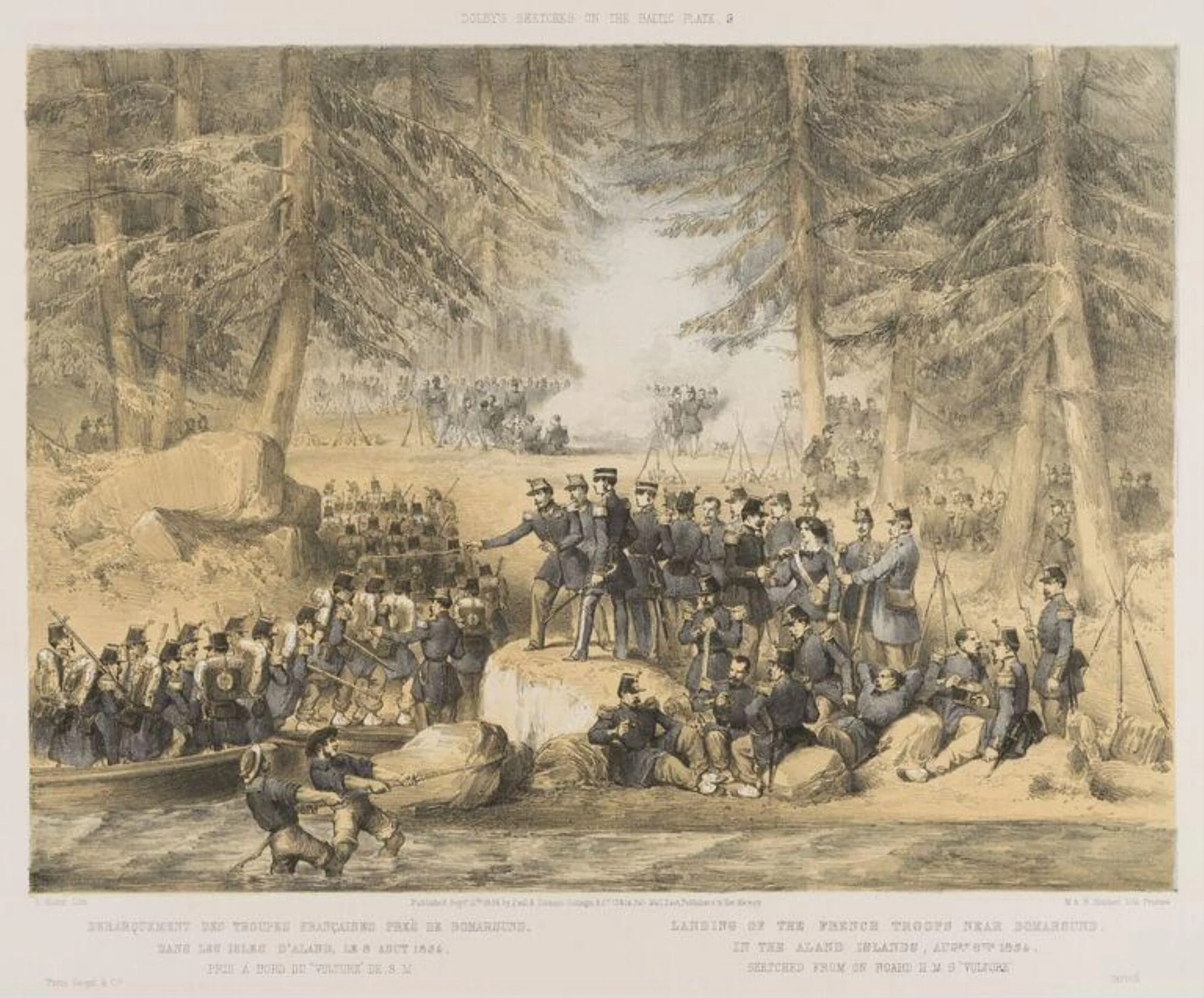 Landing of the French Troops near Bomarsund, detail