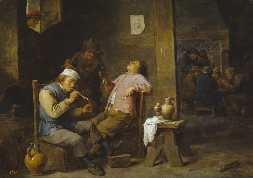 Smokers and Drinkers, by David Teniers the Younger, oil, 1652