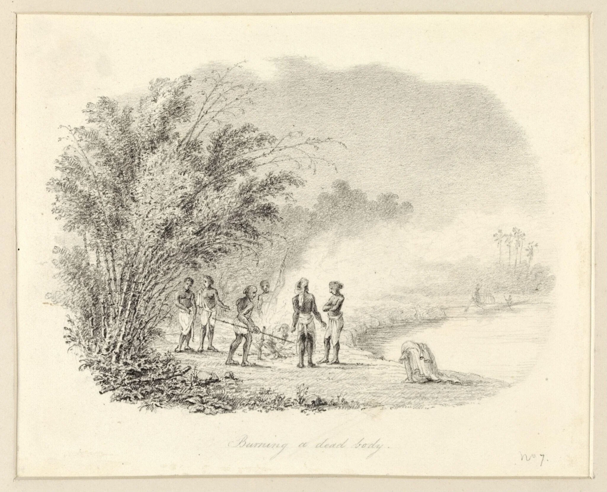 Burning a dead body, detail