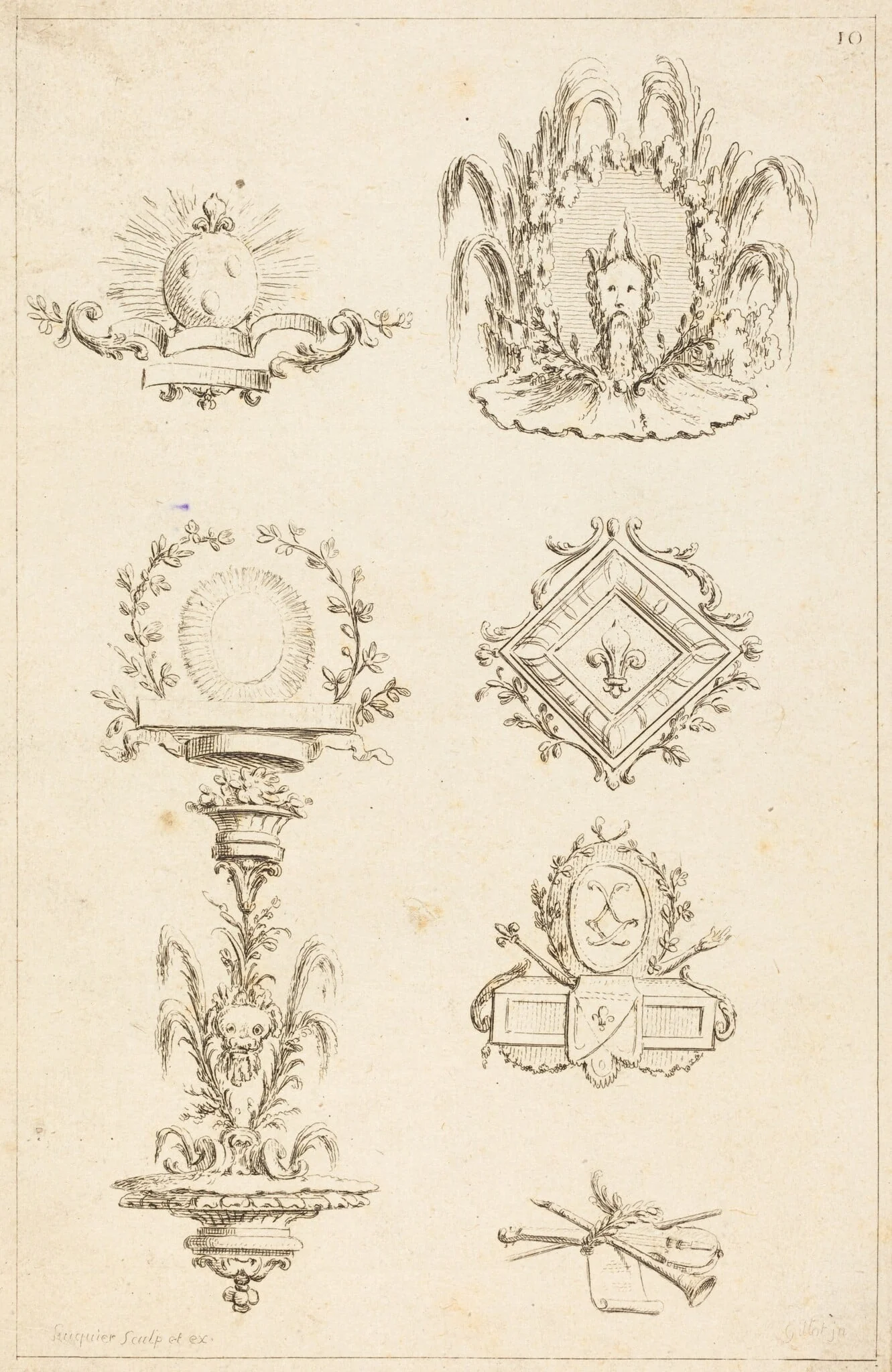 Designs for Tail-Pieces: pl. 10, detail