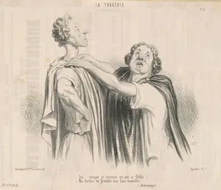 Oui! Puisque je trouve un ami si fidèle ..., by Honoré Daumier, ink, 1848
