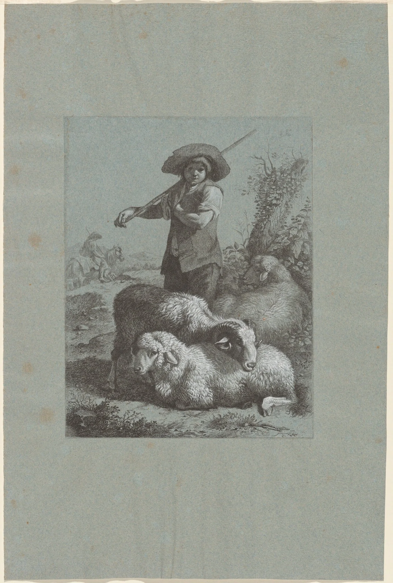 Shepherd Boy with Sheep, detail