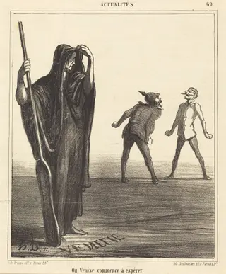 Ou Venise commence a espérer, by Honoré Daumier, ink, 1866