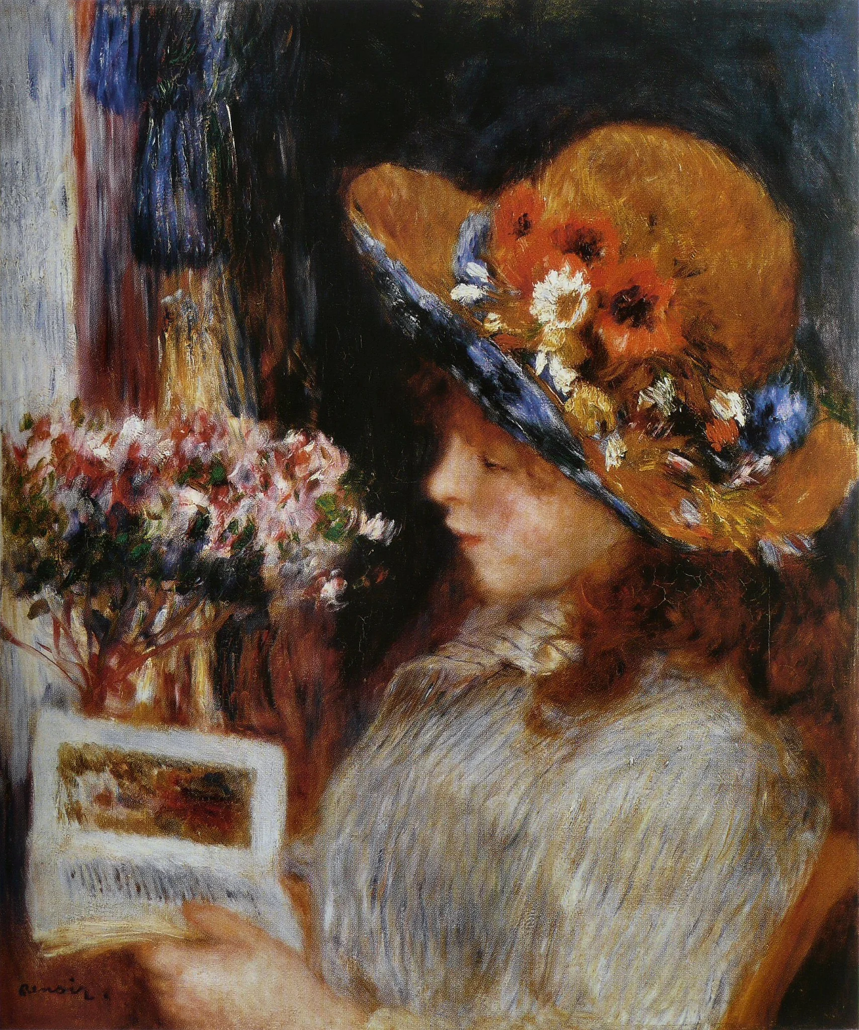 Young Girl Reading, detail