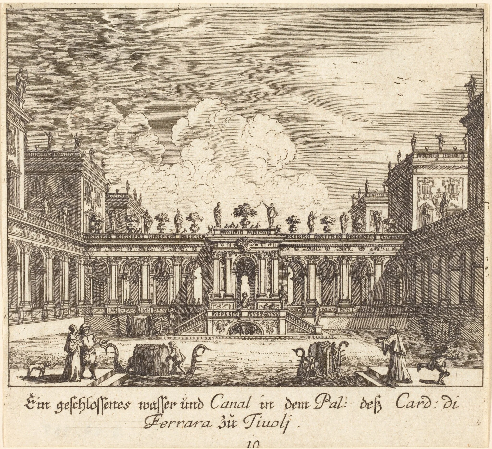 Palace and Canal, Cardinal di Ferrara, Tivoli, detail