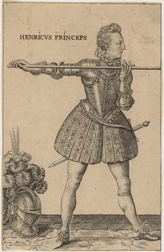 Prince Henry With the Pike, by William Hole, ink, 1613