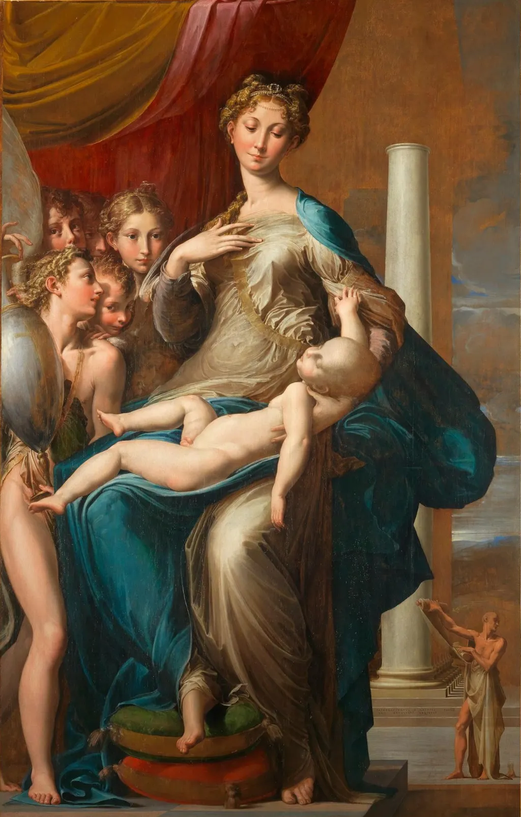 Madonna with the Long Neck, by Parmigianino, oil, 1530