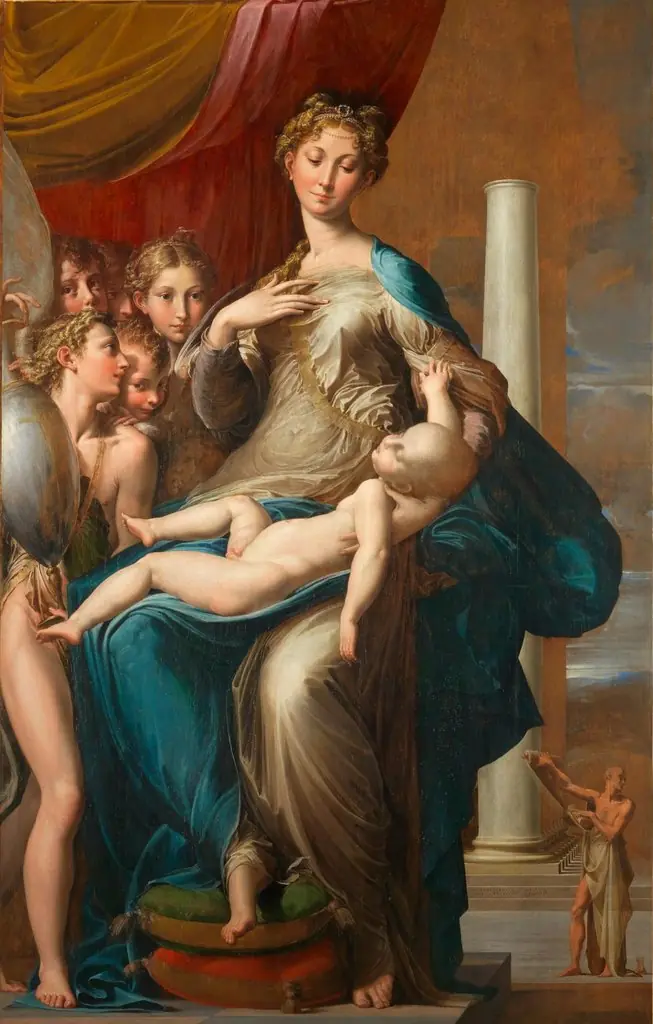 Madonna with the Long Neck, by Parmigianino, oil, 1530