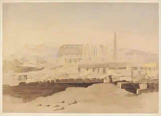 Temple at Carnak: Thebes, by Charles Somers Somers-Cocks, watercolor, 1842