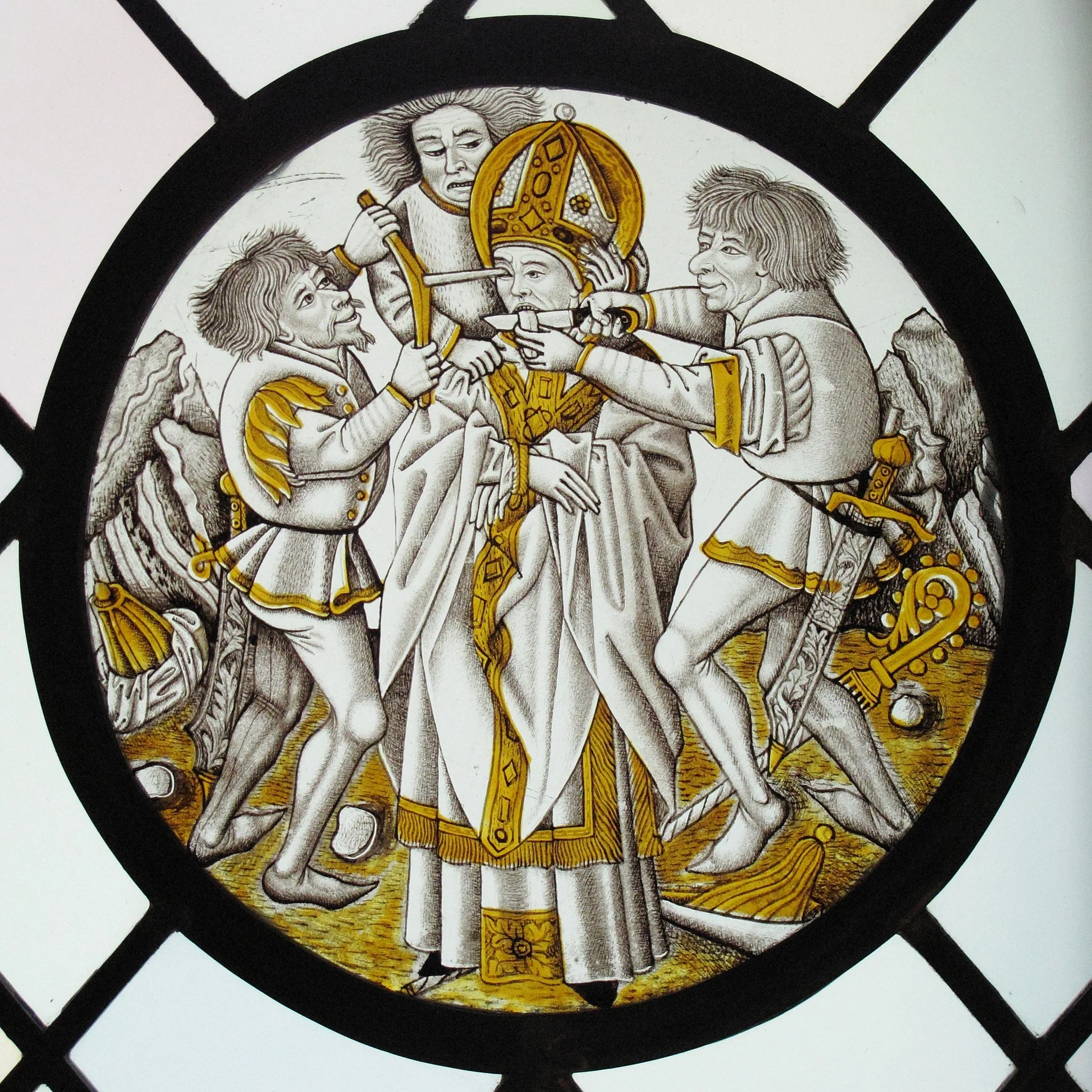 Roundel with Martyrdom of Saint Leger, detail