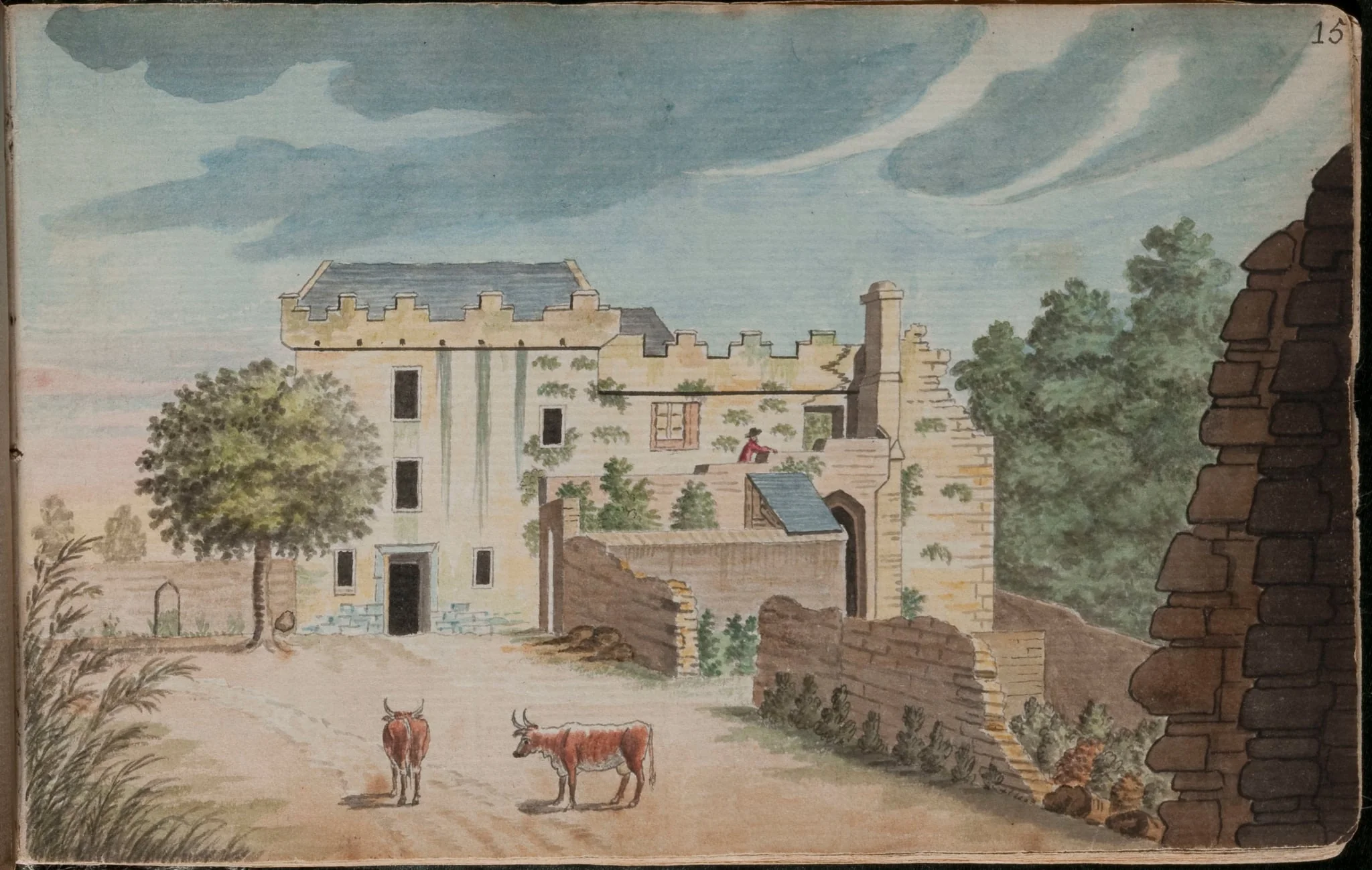 View of Dundrum Castle from the court yard [...], detail