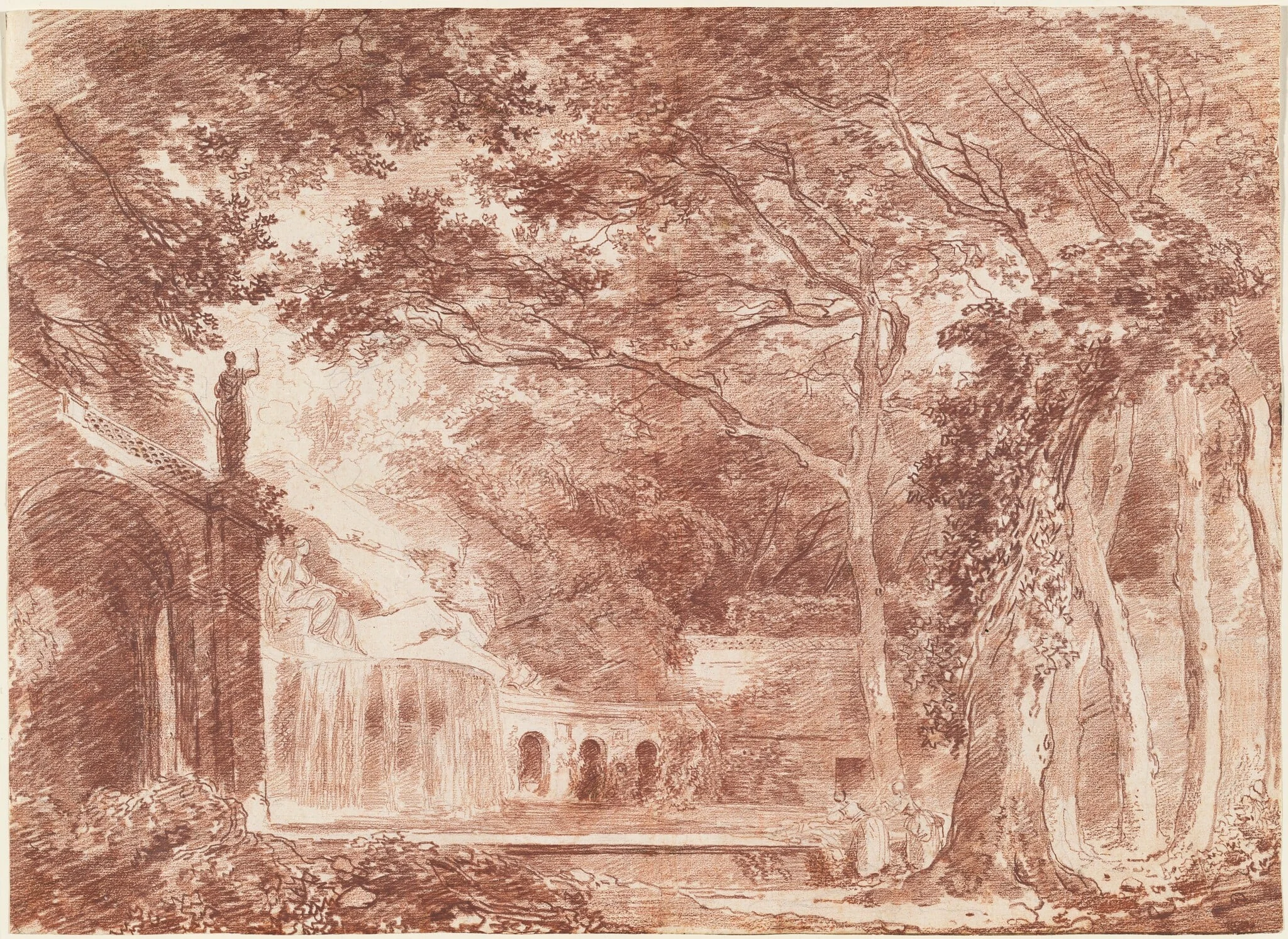 The Oval Fountain in the Gardens of the Villa d'Este, Tivoli, detail