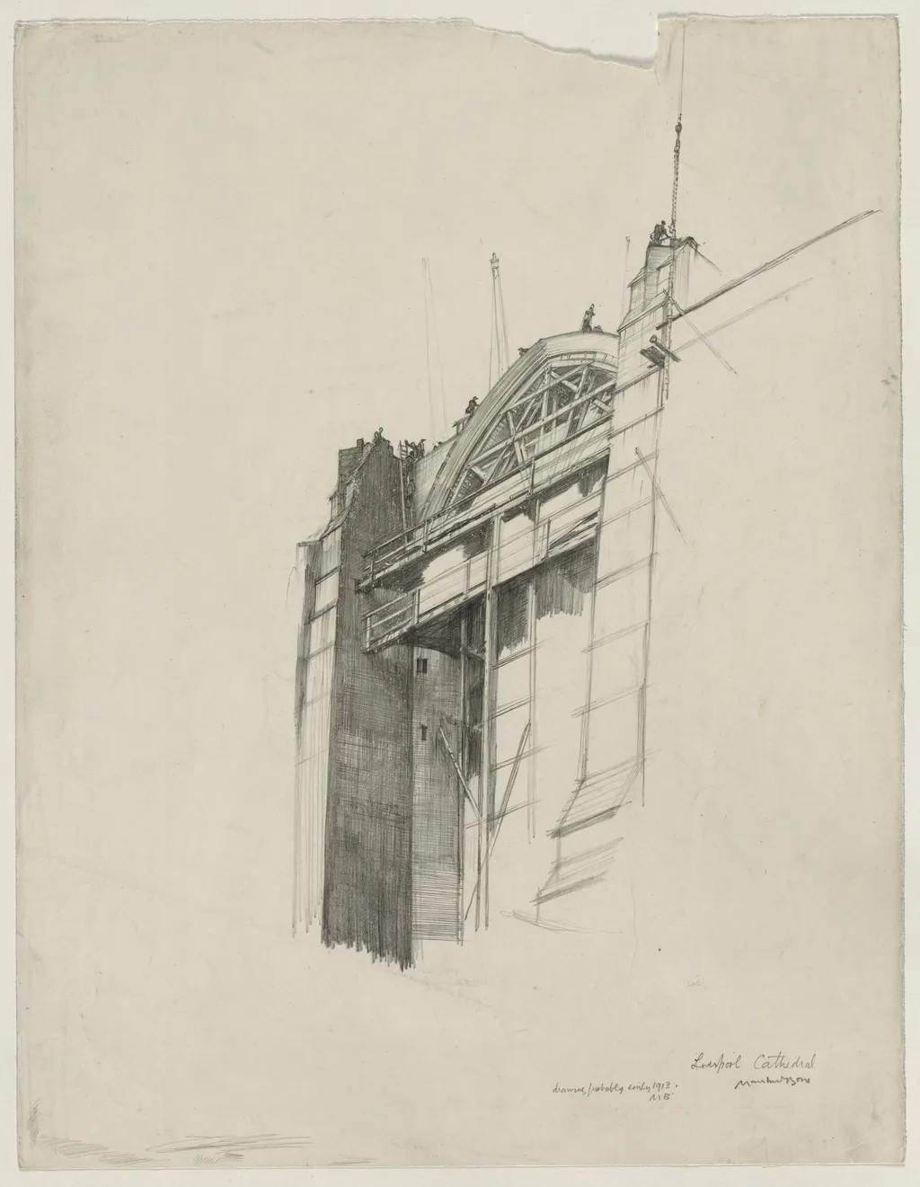 Liverpool Cathedral, by Muirhead Bone, 1913