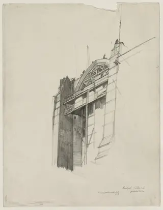 Liverpool Cathedral, by Muirhead Bone, 1913