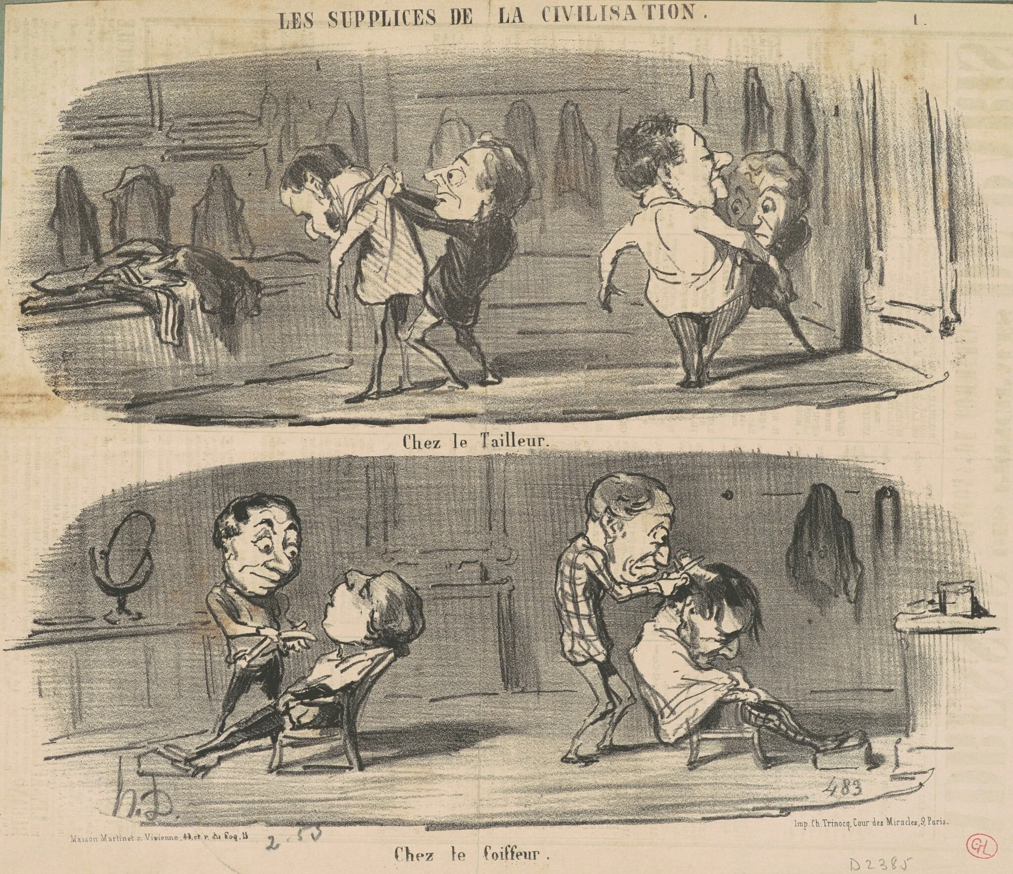 Chez le tailleur chez le coiffeur, detail