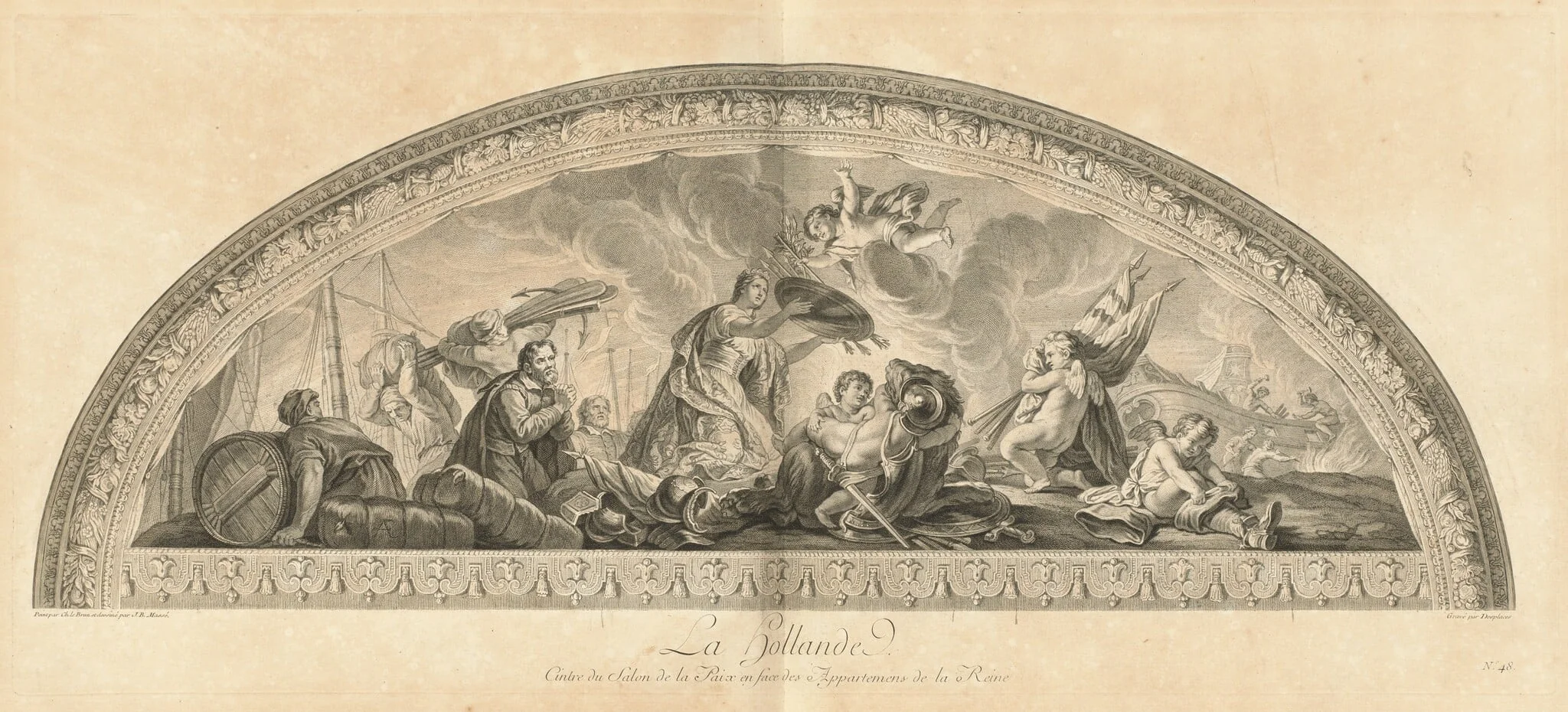 La Hollande Cintre du Salon de la Paix en face des Appartmens de la Reine (Holland, Center of the Salon of Peace Opposite the Queen's Apartments) [pl. 48], detail