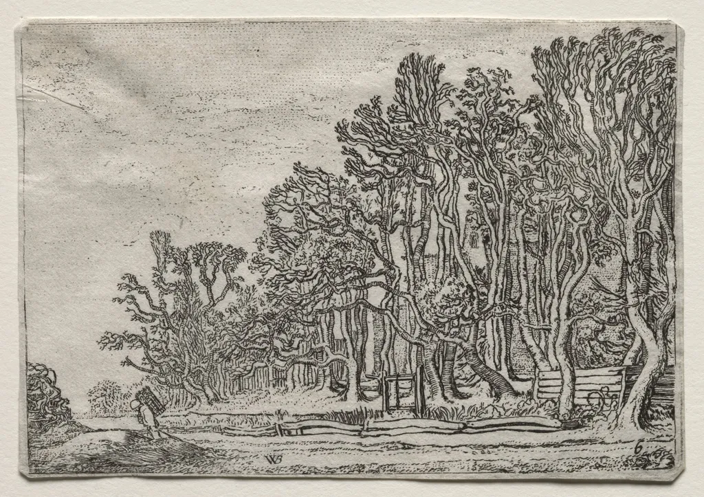 The Set of the Landscapes: Two Plank-Hedges, by Willem Pieterszoon Buytewech, 1616